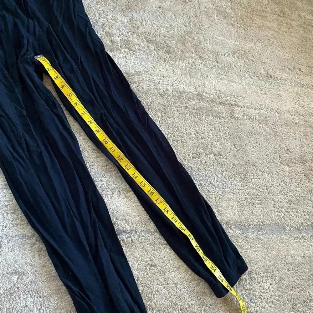 Forever 21 Black Skinny Leg Jumpsuit Sleeveless Solid Black Rayon: Large - Picture 4 of 10